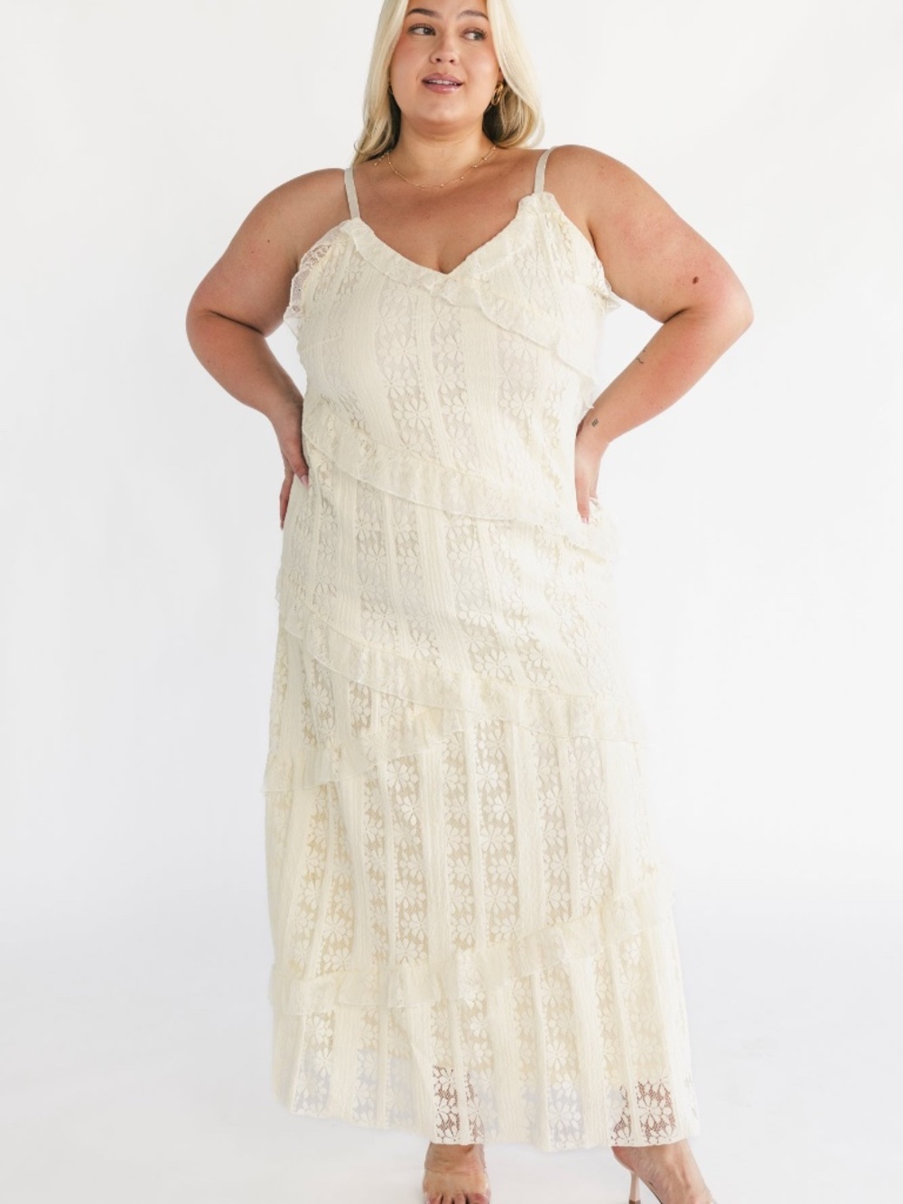 Baltic Born Annabelle Lace Maxi Dress | Cream Size 1XL